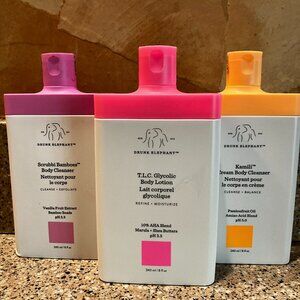 Drunk Elephant Set of Glycolic Body Lotions , 2 Cleanser!!! NEW